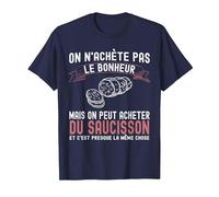 on n'achète Pas Bonheur Cadeau Apéro Humour Saucisson Drôle T-Shirt, Homme, Bleu Marine, 5XL