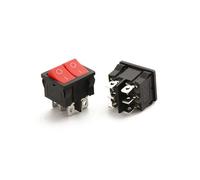 ON-OFF Dual Button Rocker Switch KCD1 21.5 * 24 Toggle Rocker Switch Latching 2 Position Power Control Switch NWPNLXEA(ON-OFF Red LED,220V)