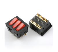 On-Off KCD3 9Pin Red 16A/250V AC Light Boat Car Rocker Switch KCD3 Triple Light Switch Button KCD3-303