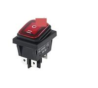 ON OFF KCD4 oil proof switch four feet 2 file red green with lights six foot rocker power switch LED 12V 220V NWPNLXEA(3END RED,220V)