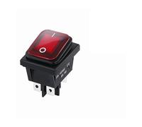 ON OFF KCD4 oil proof switch four feet 2 file red green with lights six foot rocker power switch LED 12V 220V NWPNLXEA(6PIN RED,12-24V)