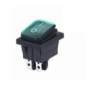 ON OFF KCD4 oil proof switch four feet 2 file red green with lights six foot rocker power switch LED 12V 220V NWPNLXEA(4PIN GREEN,12-24V)