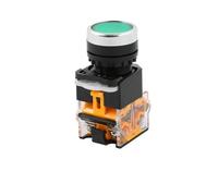 ON-OFF Momentary/Latching Push button switch 22mm 4 Screws Circular small size Flat round Panel Cutout LA38-11BN LA38-11BNZS NWPNLXEA(Green,Self-locking)