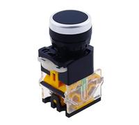 ON-OFF Momentary/Latching Push Button Switch 22mm 4 Screws Circular Small Size Flat Round Panel Cutout LA38-11BN LA38-11BNZS NWPNLXEA(Nero,Self-reset)