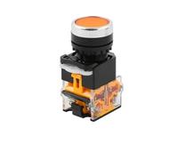 ON-OFF Momentary/Latching Push button switch 22mm 4 Screws Circular small size Flat round Panel Cutout LA38-11BN LA38-11BNZS NWPNLXEA(Gelb,Self-reset)