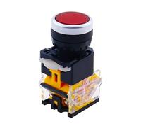 ON-OFF Momentary/Latching Push Button Switch 22mm 4 Screws Circular Small Size Flat Round Panel Cutout LA38-11BN LA38-11BNZS NWPNLXEA(Rot,Self-reset)