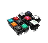 On off on IP67 Sealed Rocker Switch 3 way 6 Pins Heavy Duty DPDT switch Momentary on 30A 250v 12V 220V with lamp NWPNLXEA(No light arrow,2_110V LED)