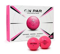 on par Distance Max Lot de 12 balles de Golf pour Une Distance, Un contrôle et Une précision améliorés, Cadeau de Golf idéal pour Toutes Les Vitesses de Swing avec Graphique de Cible audacieuse