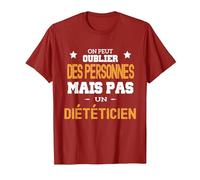 on Peut Pas Oublier Un Diététicien Humour Alimentation T-Shirt, Homme, Canneberge, 3XL