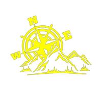on Peut Vivre sans Horloge dans Les Montagnes, mais Pas sans Boussole. Autocollants Amusants for Voiture et Moto(Yellow,30X22.1CM)