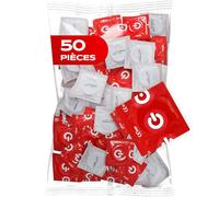 ON) Préservatifs Fraise I 54 mm Largeur I 50 pièces I Préservatifs rouge & fruité I avec lubrifiant silicone I mince 0,07 mm épaisseur I I Vegan I I pour hommes