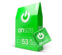 ON) Préservatifs ONsize I 53 mm de large I 50 pièces I épaisseur de paroi mince de 0,07 mm I Premium ultra-fins I Végans I pour hommes