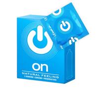 ON) Préservatifs Sensation Naturelle I Largeur 54 mm I Pack de 3 I Premium naturels I avec lubrifiant silicone I épaisseur de paroi mince 0,07 mm I Végans pour hommes