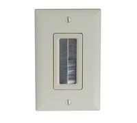 On-Q Legrand WP1014LAV1 Kit de gestion murale pour bureau à domicile et cinéma, passe à travers les câbles, sangle de brosse d'accès au câble, amande claire