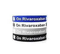 On Rivaroxaban Lot de 4 bracelets d'alerte médicale pour sensibilisation aux anticoagulants