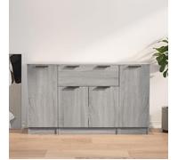(ON SALE)(3 pcs)Buffets, Meuble d'Entrée - Buffet Salon, Sonoma gris ,Bois d'ingénierie EU575645
