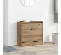 (ON SALE)Armoire à chaussures - Capacité 16 Paires, avec porte - chêne artisanal - 60x21x57 cm,pour Couloir/Vestiaire EU676468