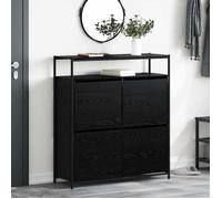 (ON SALE)Armoire à chaussures - Capacité 16 Paires, avec stockage - Chêne noir - 100x34x112 cm,pour Couloir/Vestiaire EU345799