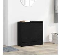(ON SALE)Armoire à chaussures - Capacité 16 Paires, avec stockage - Chêne noir - 60x21x57 cm,pour Couloir/Vestiaire EU936581