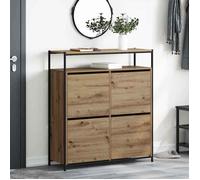 (ON SALE)Armoire à chaussures - Capacité 16 Paires, - chêne artisanal - 100x34x112 cm,pour Couloir/Vestiaire EU129177