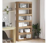 (ON SALE)Armoire de Rangement,MEUBLE ETAGERE - Bibliothèque - chêne artisanal - 80x30x198 cm ,Bois d'ingénierie EU488576