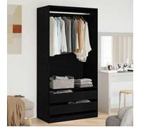 (ON SALE)Armoire Dressing/Meuble de rangement - Chêne noir - 100x50x200 cm ,Bois d'ingénierie EU434411