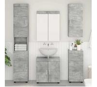 (ON SALE)Armoire murale, meuble haut de salle de bain avec étagère TULUM Gris béton @FR(65644)