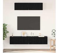 (ON SALE)Armoire TV murale - Design mur - Commode Haut/Meuble HIFI - 4 pcs Chêne noir Petite 80x30x30.5 cm EU823220
