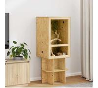 (ON SALE)Boîte à reptiles/Terrarium - pour reptiles et batraciens - Marron 50x50x80 cm OSB @FR9410176