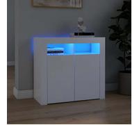 （ON SALE)Buffet avec lumières LED Blanc 80x35x75 cm - Buffet Salon ou bahut Maison@8944970