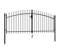 (ON SALE)Double portail - Portillon d'entrée - avec haut sous forme de lance 300 x 150 cm 59636