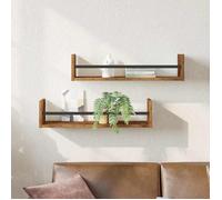 (ON SALE)Etagère suspendue/Meuble flottante, Étagère Murale avec étagère (3 pcs) - Bois ancien - 60x16x14 cm EU401536