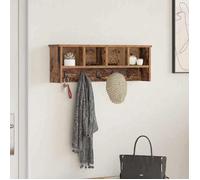 (ON SALE)Etagère suspendue/Meuble flottante, Porte-manteau mural avec étagère - Bois ancien - 75x16x26 cm EU795351