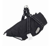 （ON SALE)Manteau pour chien - Coupe-vent et résistant à l'eau - avec harnais Noir S Fleece et Polyester @FR5426863