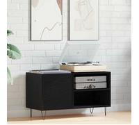 (ON SALE)Meuble Étagère/Support multimédia, Meuble à vinyles - Chêne noir - 85x38x48 cm ,Bois d'ingénierie EU680509