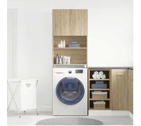 (ON SALE)Meuble haut de salle de bain,Meuble WC de machine à laver chêne sonoma bois d'ingénierie 55308