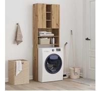 (ON SALE)Meuble haut de salle de bain,Meuble WC pour machine à laver chêne artisanal 64x25,5x190 cm 28471