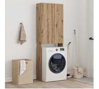 (ON SALE)Meuble haut de salle de bain,Meuble WC pour machine à laver chêne artisanal 64x25,5x190 cm 85570