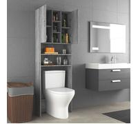 (ON SALE)Meuble haut de salle de bain,Meuble WC pour machine à laver Sonoma gris 64x25,5x190 cm 26302