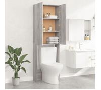 (ON SALE)Meuble haut de salle de bain,Meuble WC pour machine à laver Sonoma gris 64x25,5x190 cm 48353