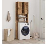 (ON SALE)Meuble haut de salle de bain,Meuble WC pour machine à laver vieux bois 64x25,5x190 cm 54901