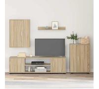 (ON SALE)Meuble hifi, Ensemble de meuble TV 4 pièces Montage mural (4 pcs) Chêne sonoma - centre de divertissement EU497641