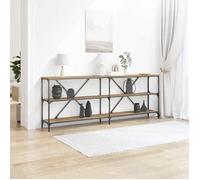 (ON SALE)Meuble Salon/Meuble d'Entrée - Table Console avec étagère - chêne artisanal - 200x30x75 cm EU178630