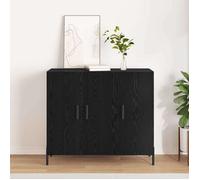 (ON SALE)Meuble Salon/Rangement Cuisine - Buffet - Chêne noir - 90x34x80 cm ,Bois d'ingénierie EU488047