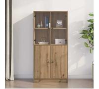 (ON SALE)Meuble Salon/Rangement Cuisine - Buffet haut avec portes - chêne artisanal - Bois d'ingénierie EU462708