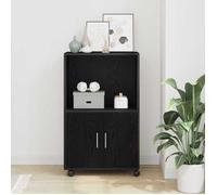 (ON SALE)Meuble Salon/Rangement Cuisine - Cabinet Roulant - Chêne noir - 55x40x91 cm ,Bois d'ingénierie EU276666