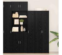 (ON SALE)Meuble Salon/Rangement Cuisine - Haut Armoire - Chêne noir - 30x42.5x185 cm ,Bois d'ingénierie EU454372