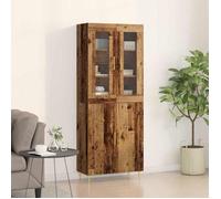 (ON SALE)Meuble Salon/Rangement Cuisine - Haut Armoire Montage mural (3 pcs) - Bois ancien - 69,5x34x180 cm EU584820