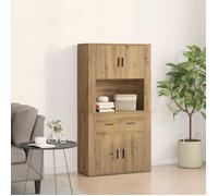 (ON SALE)Meuble Salon/Rangement Cuisine - Haut de Buffet avec tiroir - chêne artisanal - 80x33x150 cm EU873114