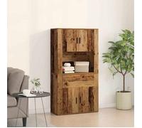 (ON SALE)Meuble Salon/Rangement Cuisine - Haut de Buffet - Bois ancien - 80x33x150 cm ,Bois d'ingénierie EU222753